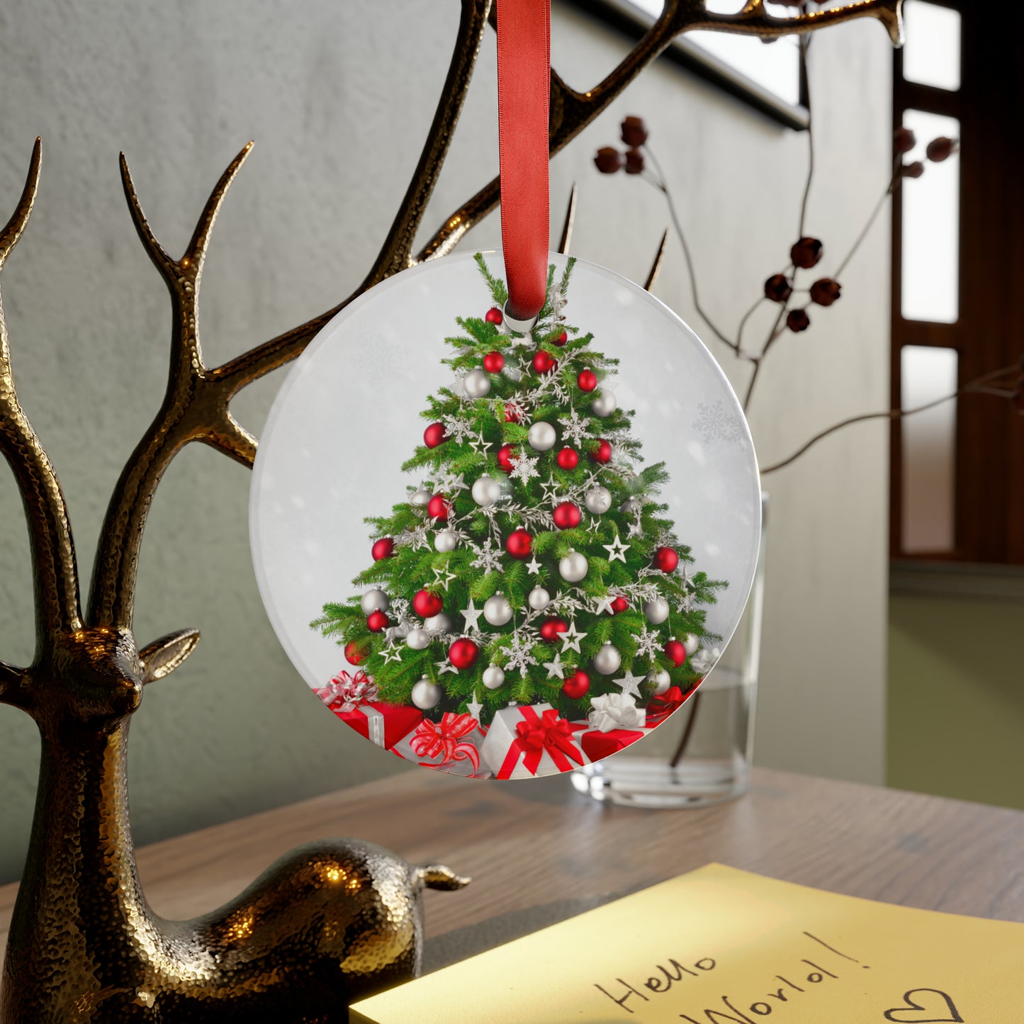 Santa | Naughty or Nice? | Acrylic Ornament with Ribbon