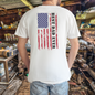 Best Dad Ever | Tattered US Flag - Color On High Quality White T-Shirt