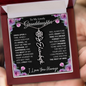 To My Lovely Granddaughter | Once Upon A Time... with Pink Roses | Personalized Birth Flower Necklace