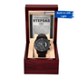 Step Dad | A Bright Spot | Black Metal Chronograph Watch