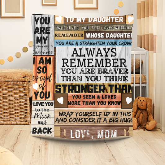 To My Daughter | Coral Fleece Blanket | Wood Plank Design