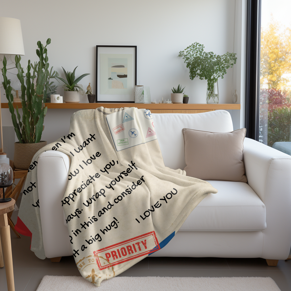 Dear Mom | Warm Fleece | Letter Blanket - 50x60