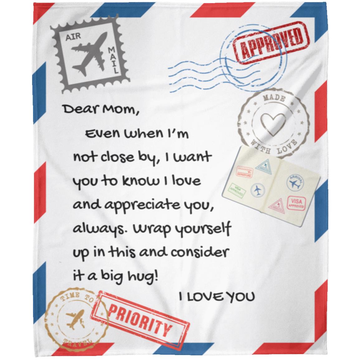 Dear Mom | Warm Fleece | Letter Blanket - 50x60