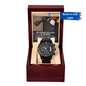 Husband | For Each Other | Black Metal Chronograph Watch