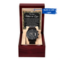 Father-In-Law | For You | Black Metal Chronograph Watch