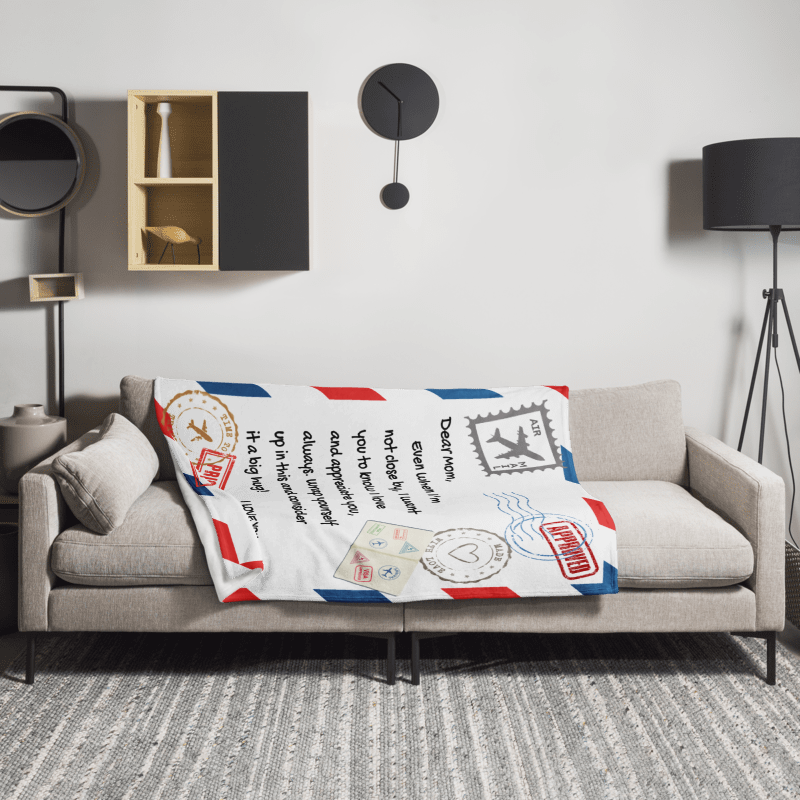 Dear Mom | Warm Fleece | Letter Blanket - 50x60