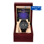 Girlfriend's Dad | Heart Of Gold | Black Metal Chronograph Watch