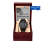 Father-in-Law | Honored To Be | Black Metal Chronograph Watch
