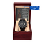Step Dad | Into The Person | Black Metal Chronograph Watch