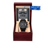 Dad | Learned From You | Black Metal Chronograph Watch