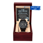 Father-in-Law | Proud To Be | Black Metal Chronograph Watch