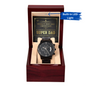 Dad | Super Dad Certificate | Black Metal Chronograph Watch