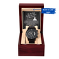 Father-In-Law | The Best | Black Metal Chronograph Watch