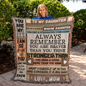 To My Daughter | 50x60 Heirloom Blanket | Rustic Wood Plank