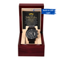 Father-in-Law | Truly Blessed (2) | Black Metal Chronograph Watch