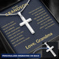 To My Grandson | Personalized Cross Necklace | Love Grandma