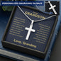 To My Grandson | Personalized Cross Necklace | Love Grandma