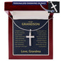 To My Grandson | Personalized Cross Necklace | Love Grandma