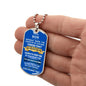 To My Son | Dog Tag Necklace | Blue