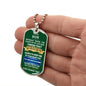To My Son | Dog Tag Necklace | Green