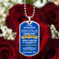 To My Grandson | Dog Tag Necklace | Blue