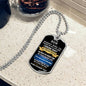 To My Son | Dog Tag Necklace | Black