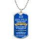 To My Son | Dog Tag Necklace | Blue