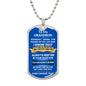 To My Grandson | Dog Tag Necklace | Blue