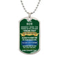 To My Son | Dog Tag Necklace | Green