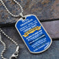 To My Grandson | Dog Tag Necklace | Blue