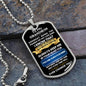 To My Grandson | Dog Tag Necklace | Black