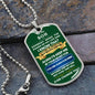 To My Son | Dog Tag Necklace | Green