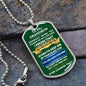 To My Grandson | Dog Tag Necklace | Green