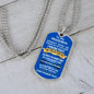 To My Grandson | Dog Tag Necklace | Blue