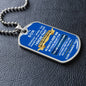 To My Son | Dog Tag Necklace | Blue