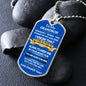 To My Grandson | Dog Tag Necklace | Blue