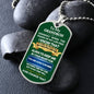 To My Grandson | Dog Tag Necklace | Green