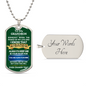 To My Grandson | Dog Tag Necklace | Green