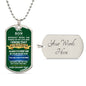 To My Son | Dog Tag Necklace | Green