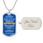To My Grandson | Dog Tag Necklace | Blue