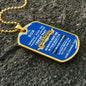 To My Son | Dog Tag Necklace | Blue