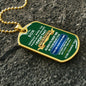 To My Son | Dog Tag Necklace | Green