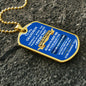 To My Grandson | Dog Tag Necklace | Blue