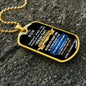 To My Son | Dog Tag Necklace | Black