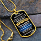 To My Grandson | Dog Tag Necklace | Black
