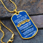 To My Son | Dog Tag Necklace | Blue