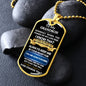 To My Grandson | Dog Tag Necklace | Black