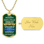 To My Grandson | Dog Tag Necklace | Green