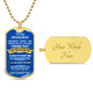 To My Grandson | Dog Tag Necklace | Blue