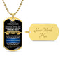 To My Grandson | Dog Tag Necklace | Black